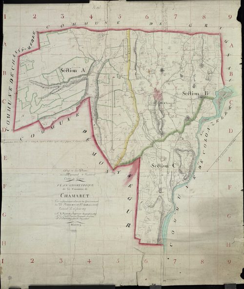 Plan géométrique. A (n°1-129). B (n°1-287). C (n°1-[136]).