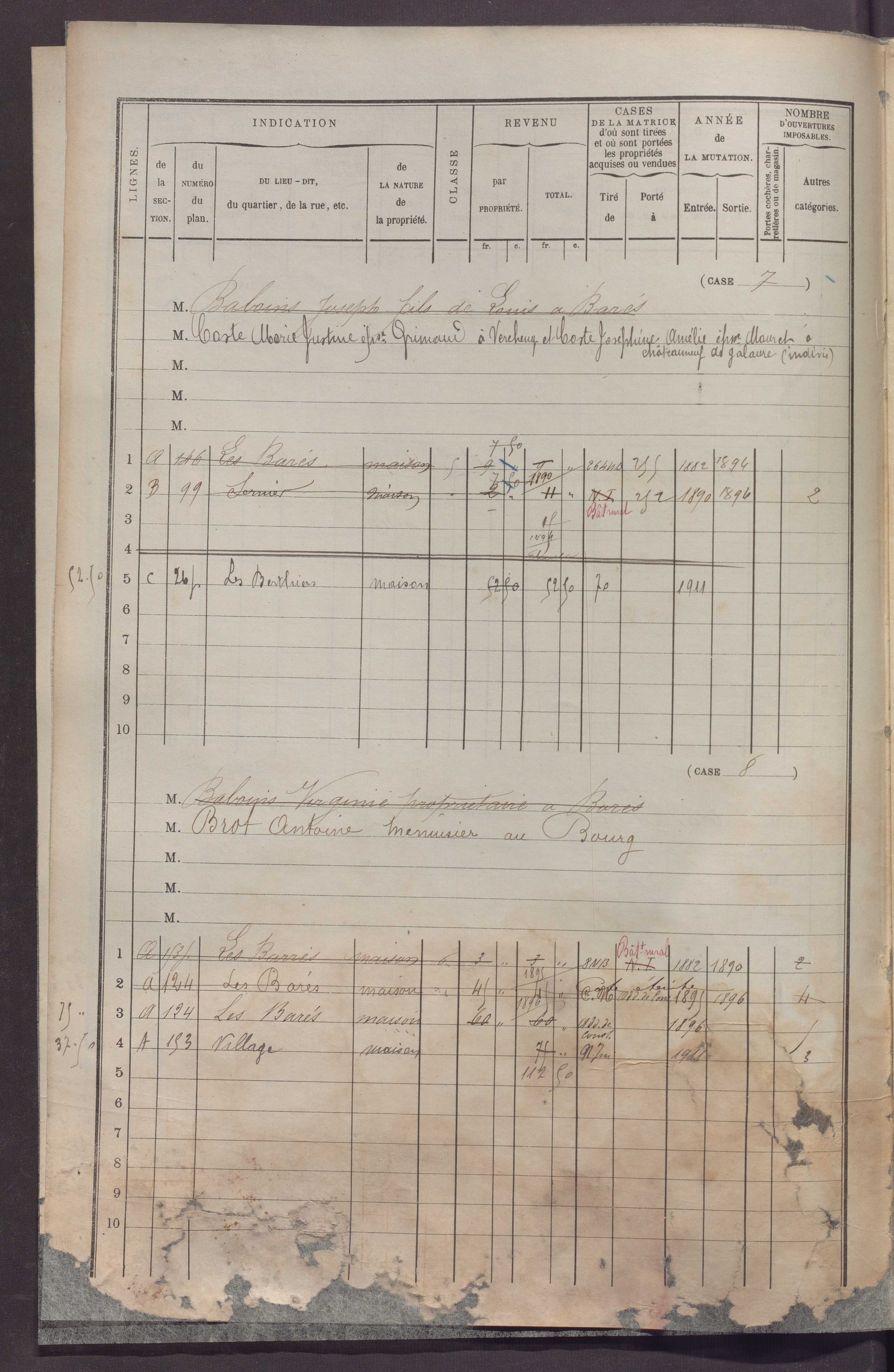 Volume 1 : cases 1-256 (13 février 1882).