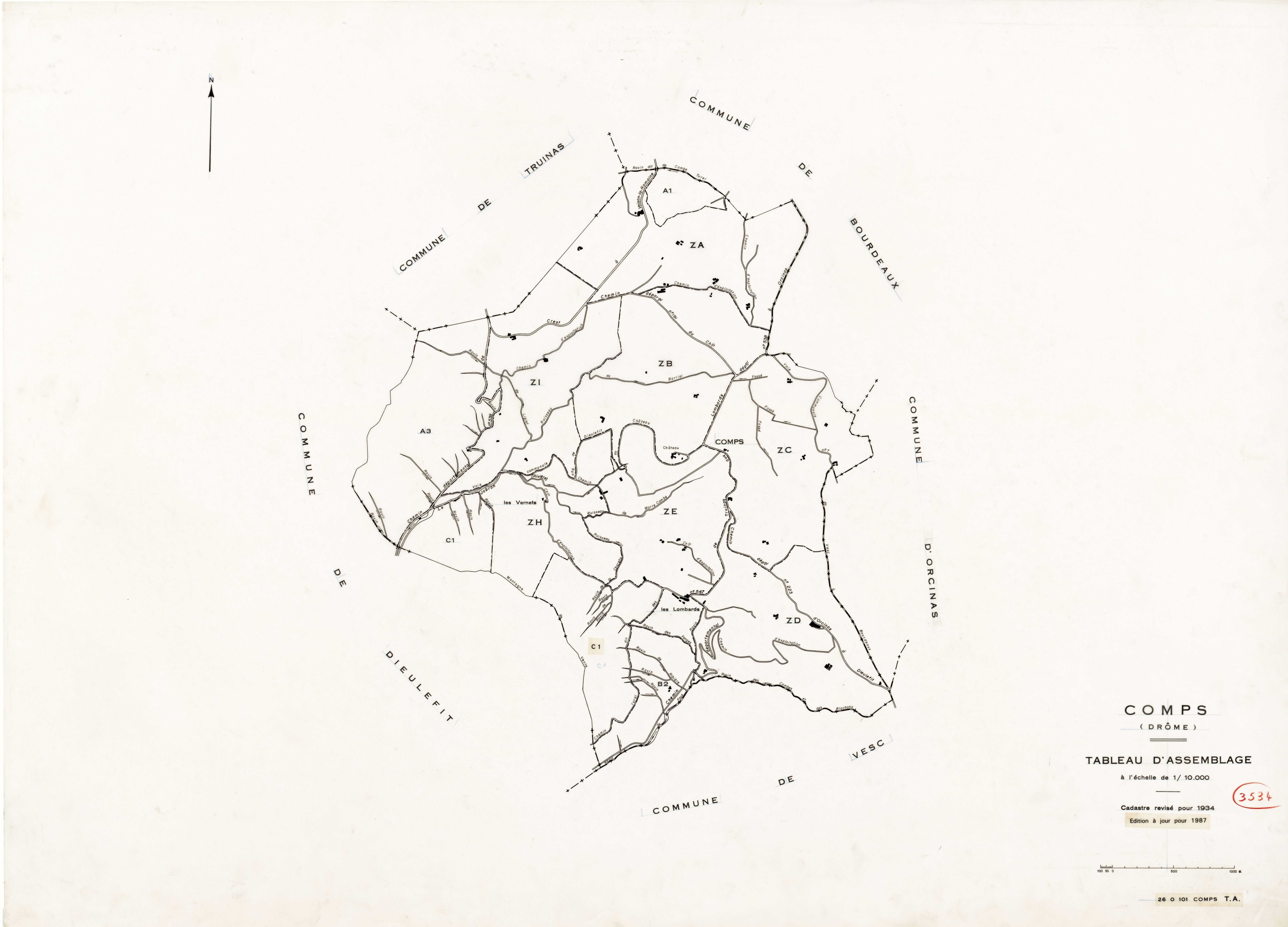 Tableau d'assemblage. 1987.