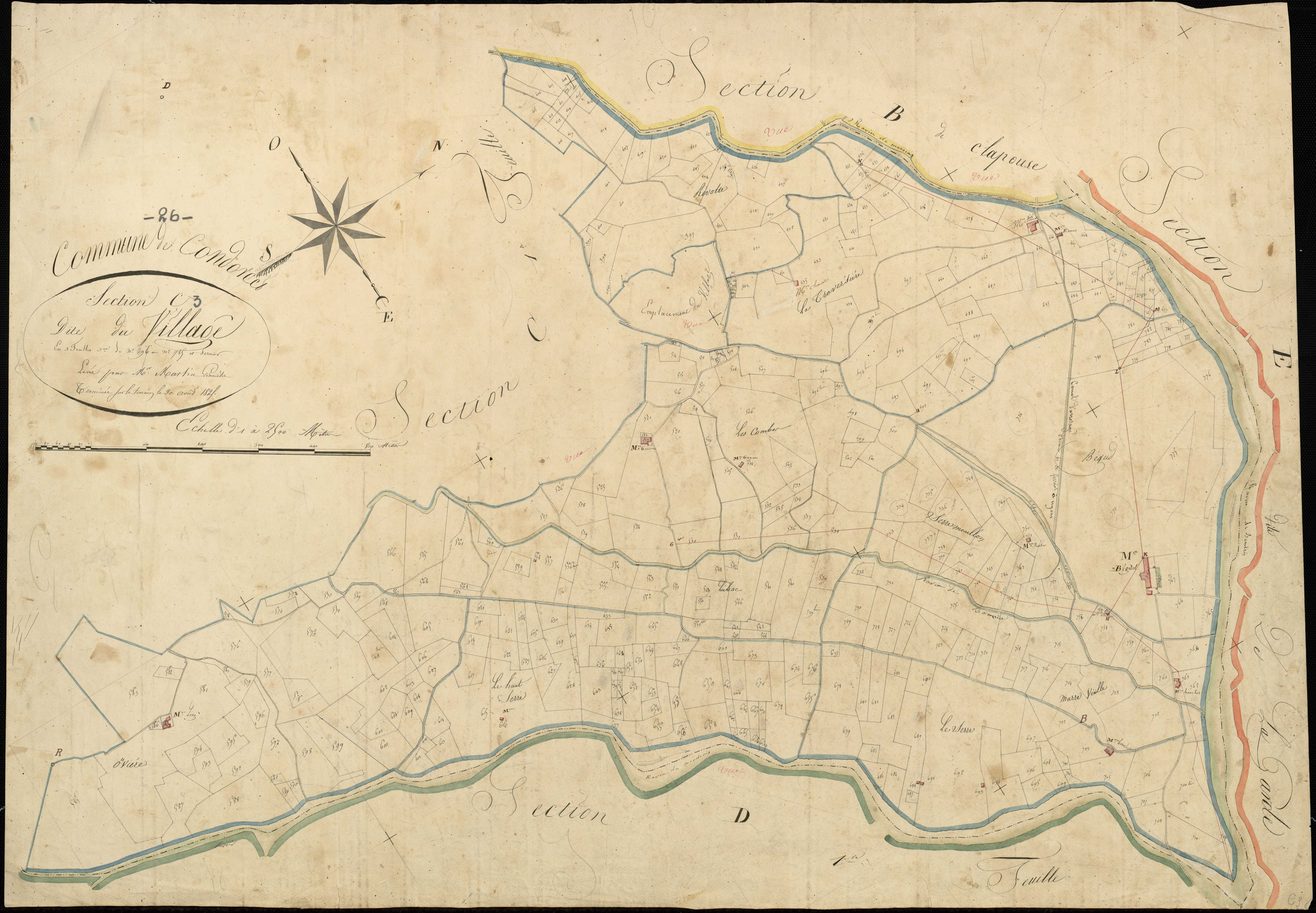 Section C3, Village (le). Village (agrandissement sur C2).