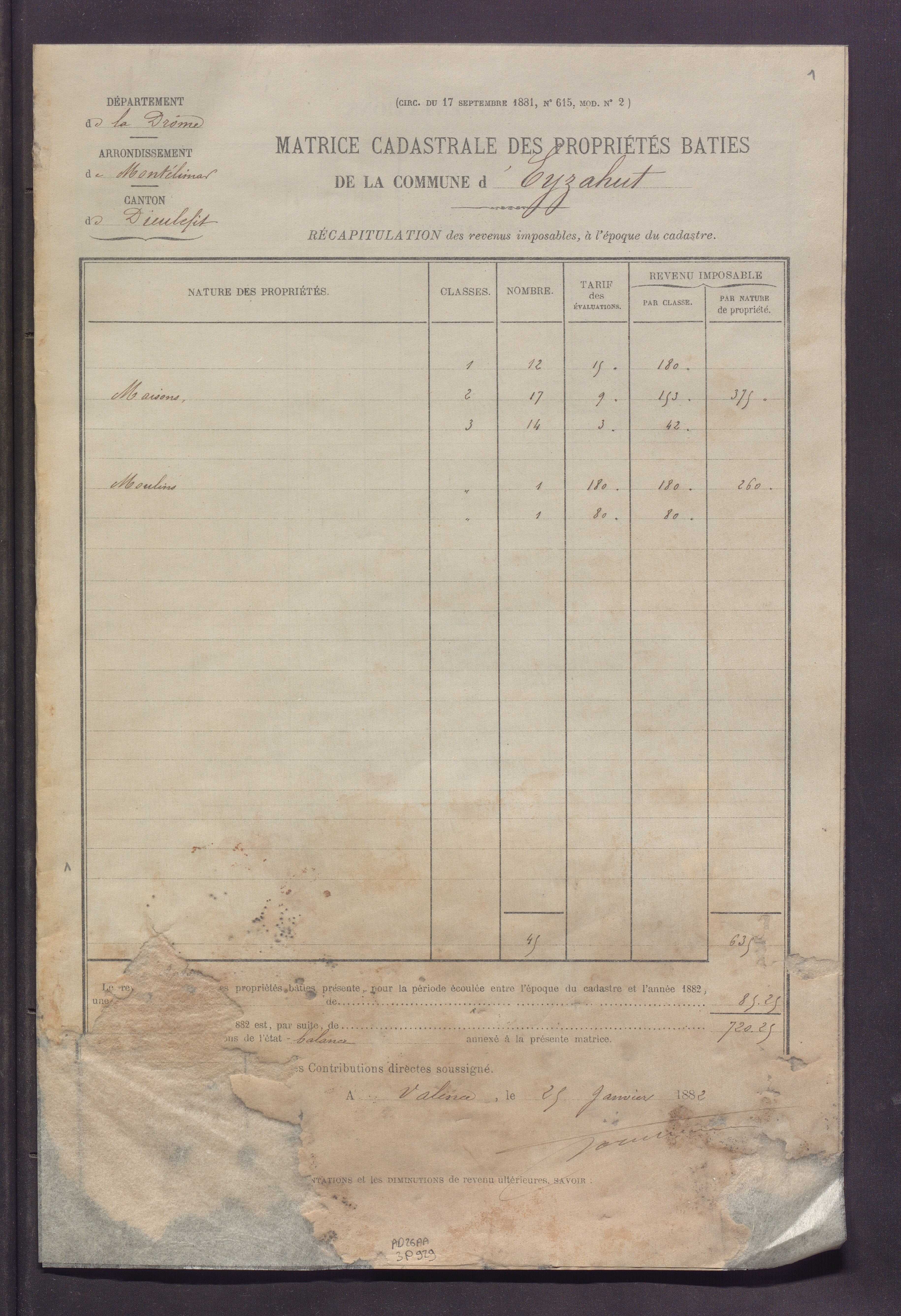 Volume 1 : cases 1-89 (25 janvier 1882).