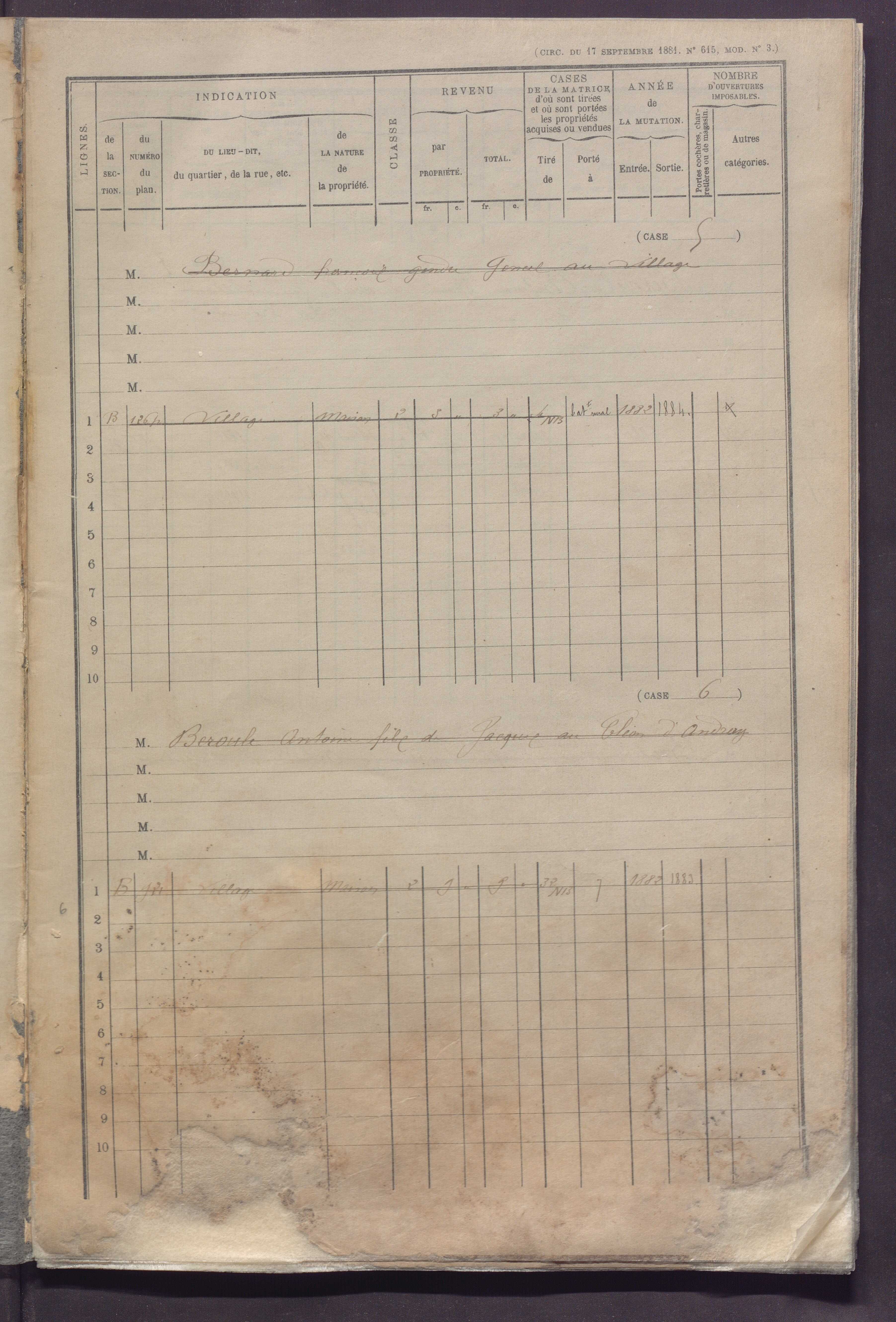 Volume 1 : cases 1-89 (25 janvier 1882).