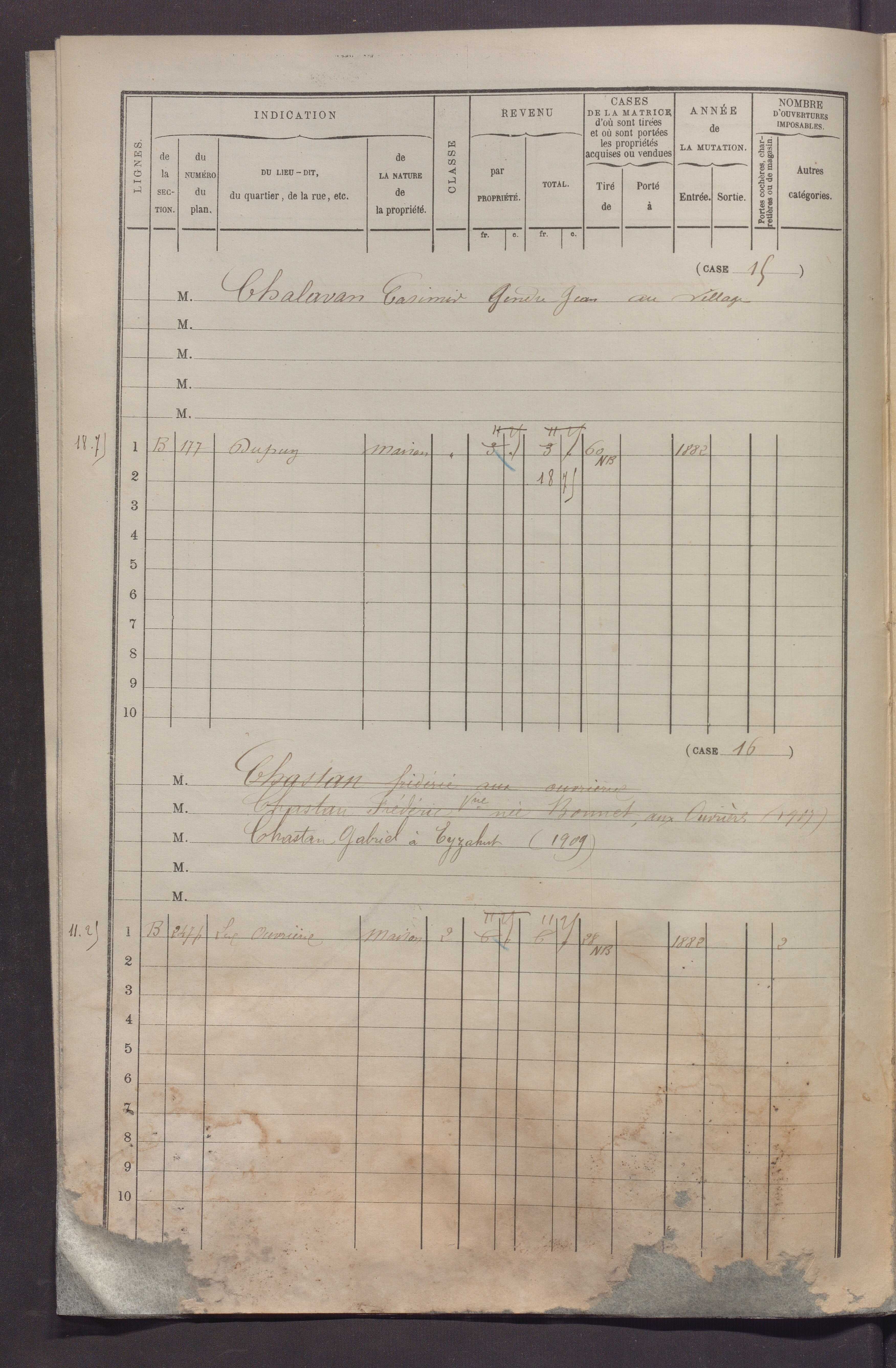 Volume 1 : cases 1-89 (25 janvier 1882).