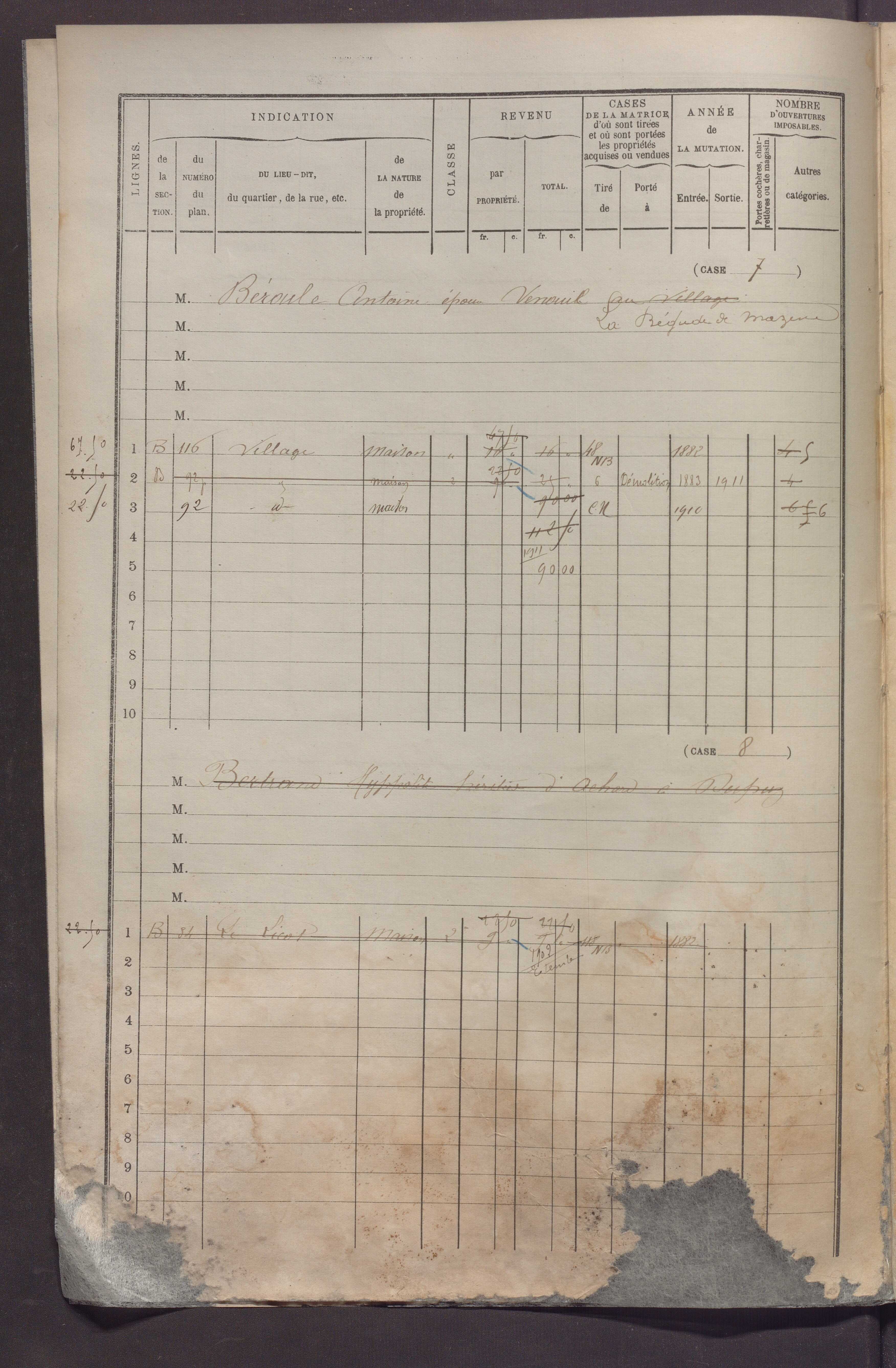 Volume 1 : cases 1-89 (25 janvier 1882).
