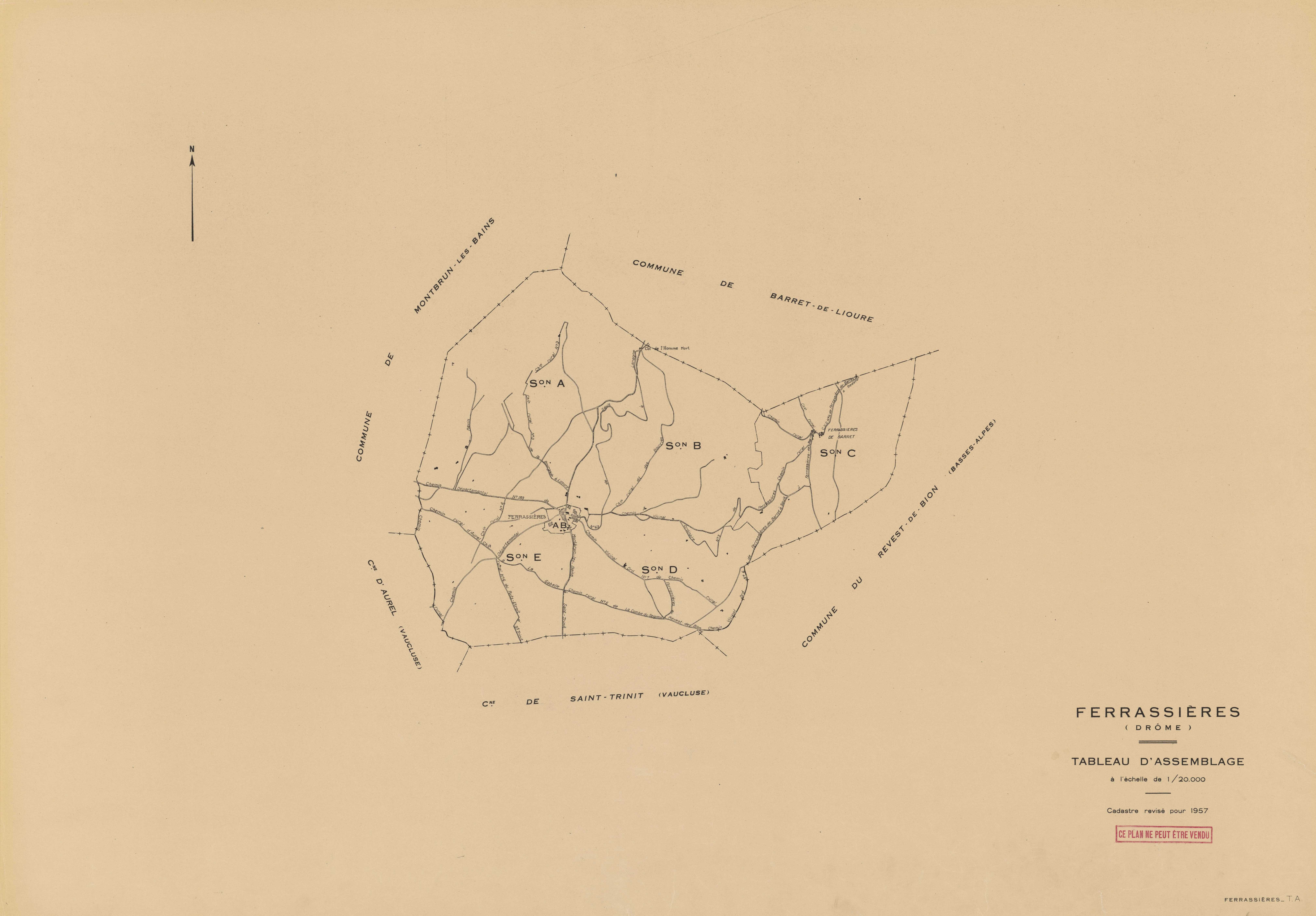 Tableau d'assemblage. 1957.