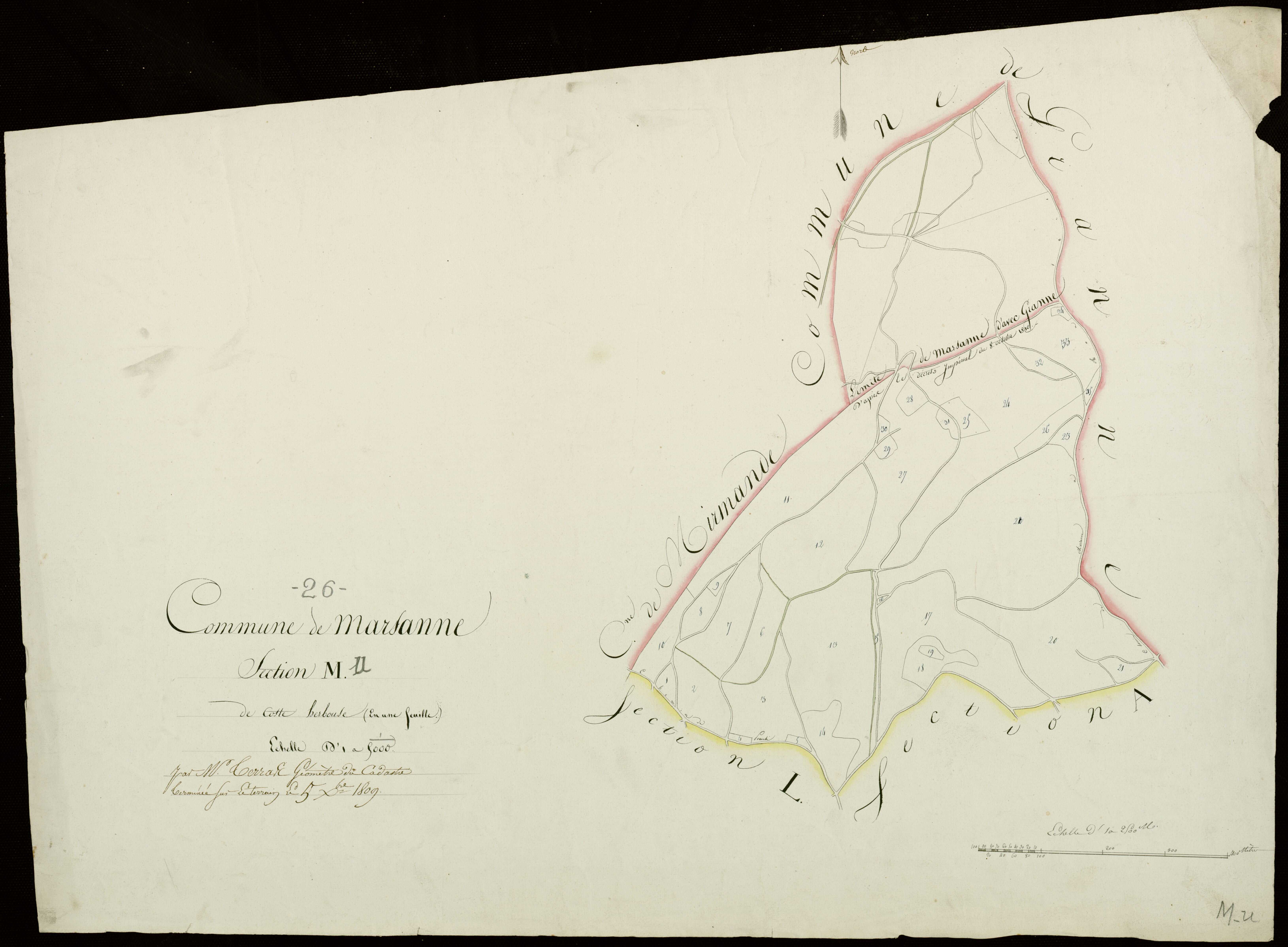 Plan présentant les limites définitves avec la commune de Grâne.