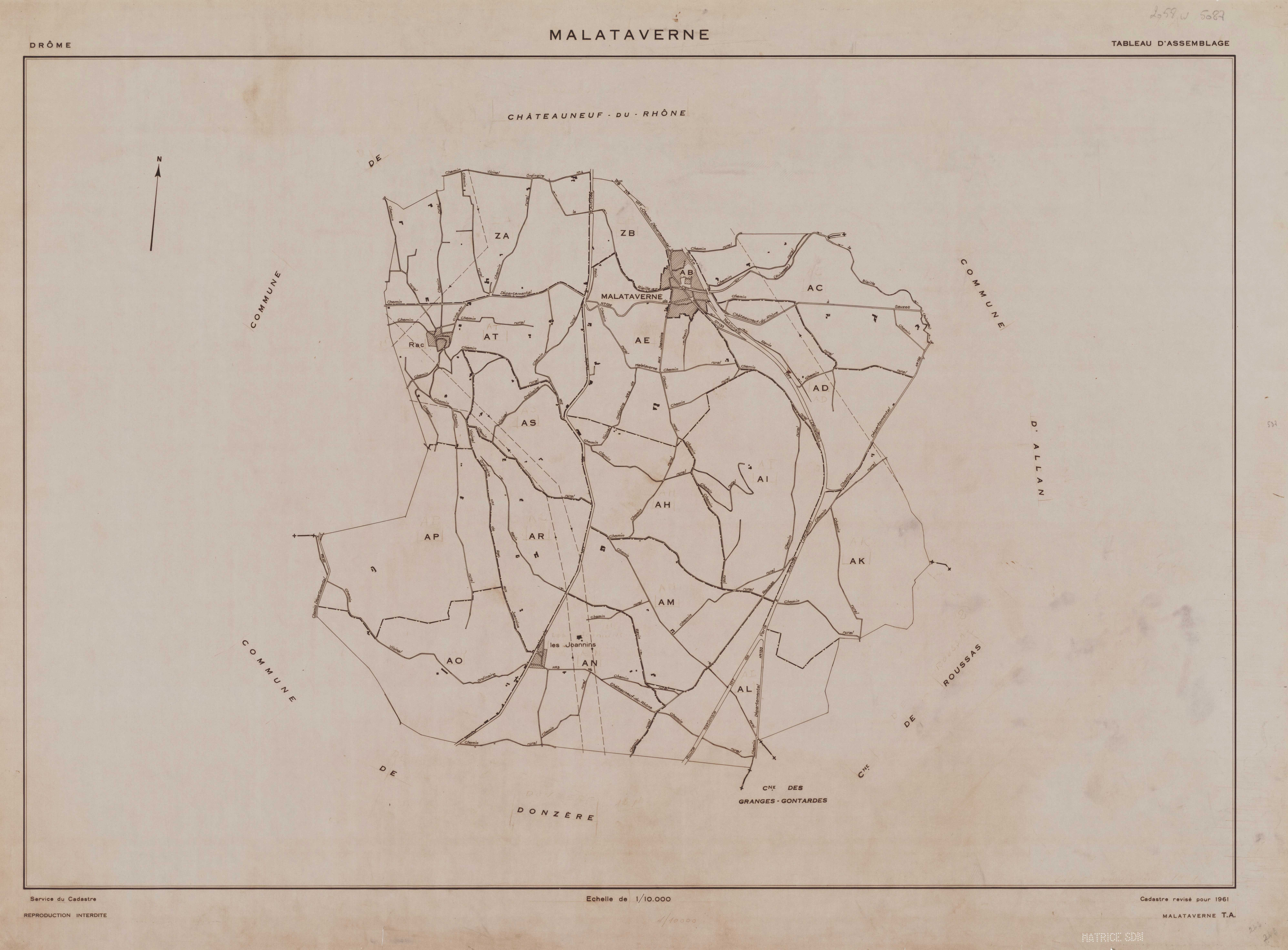 Tableau d'assemblage. 1961-1968.