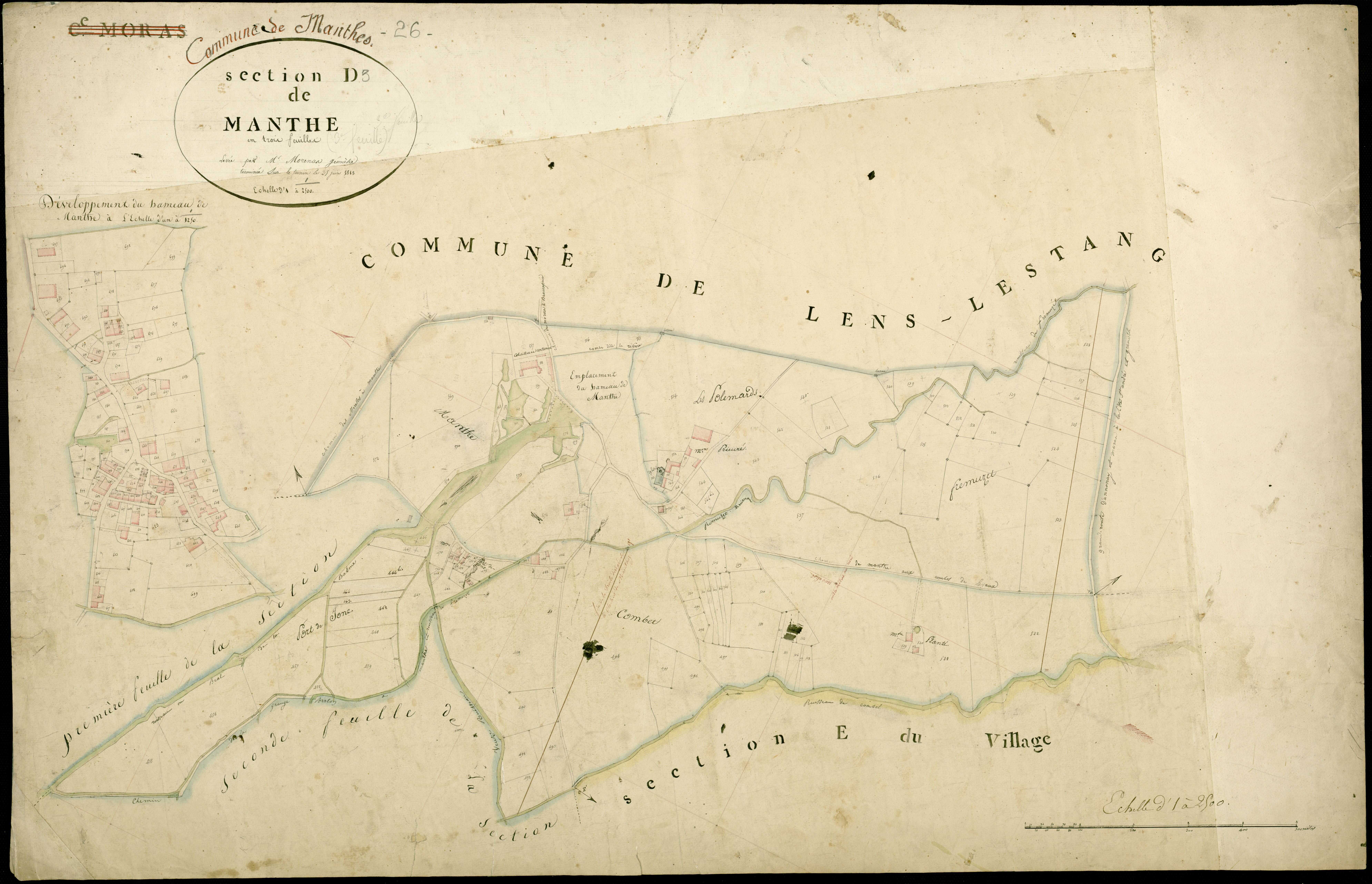 Section D3, Manthe. Village (agrandissement).