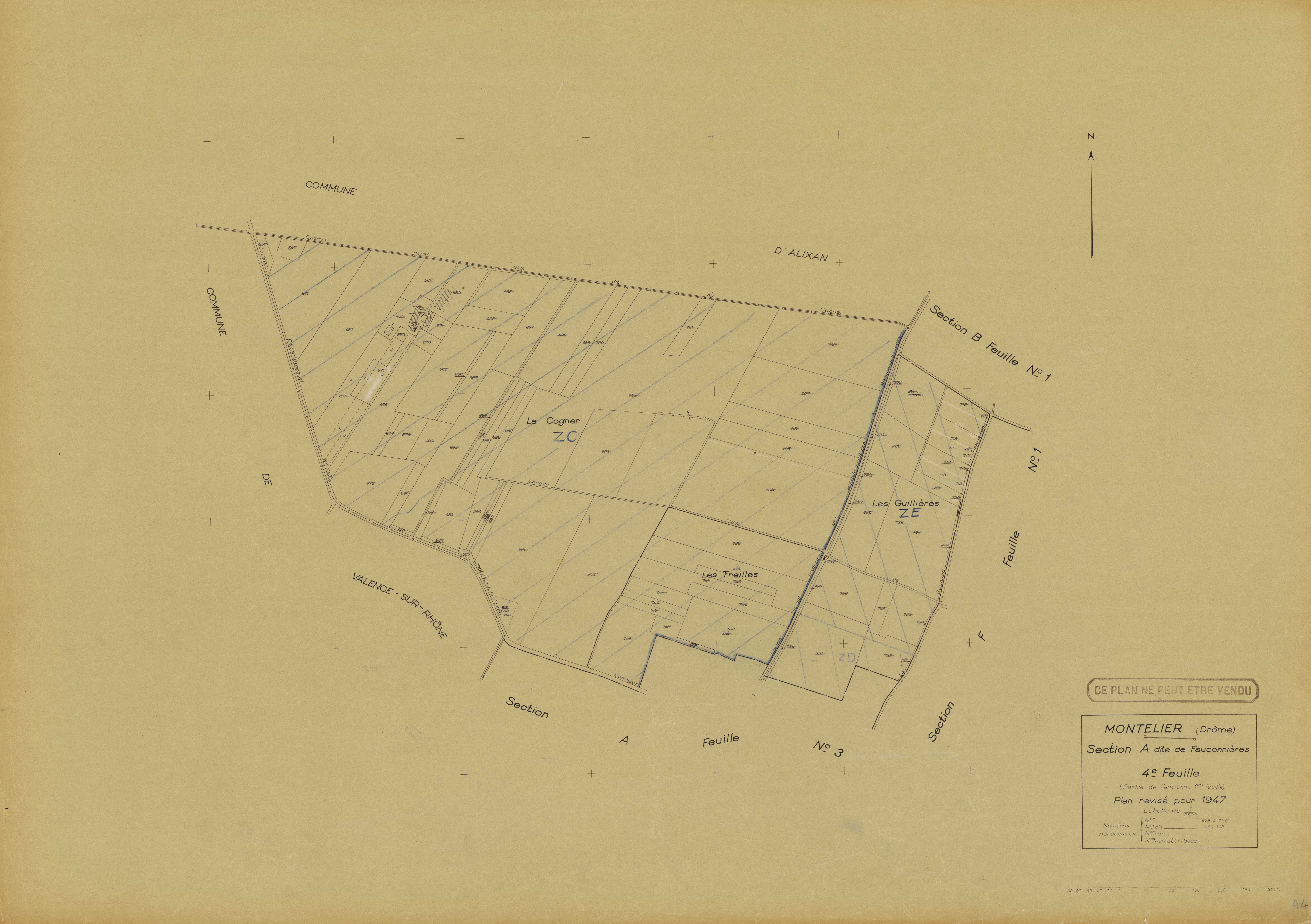 A4, Fauconnières. 1947.
