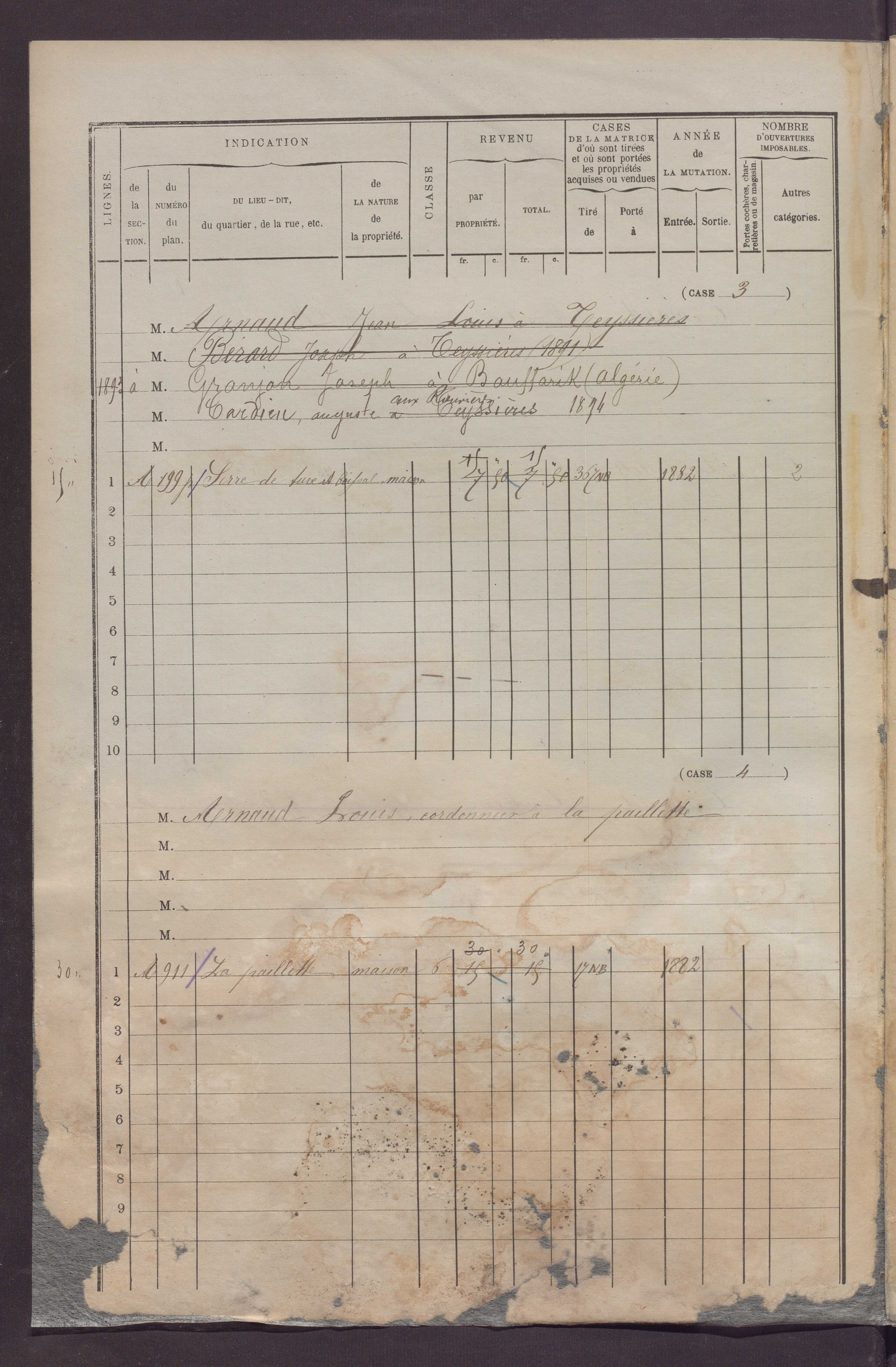 Volume 1 : cases 1-152 (février 1882).