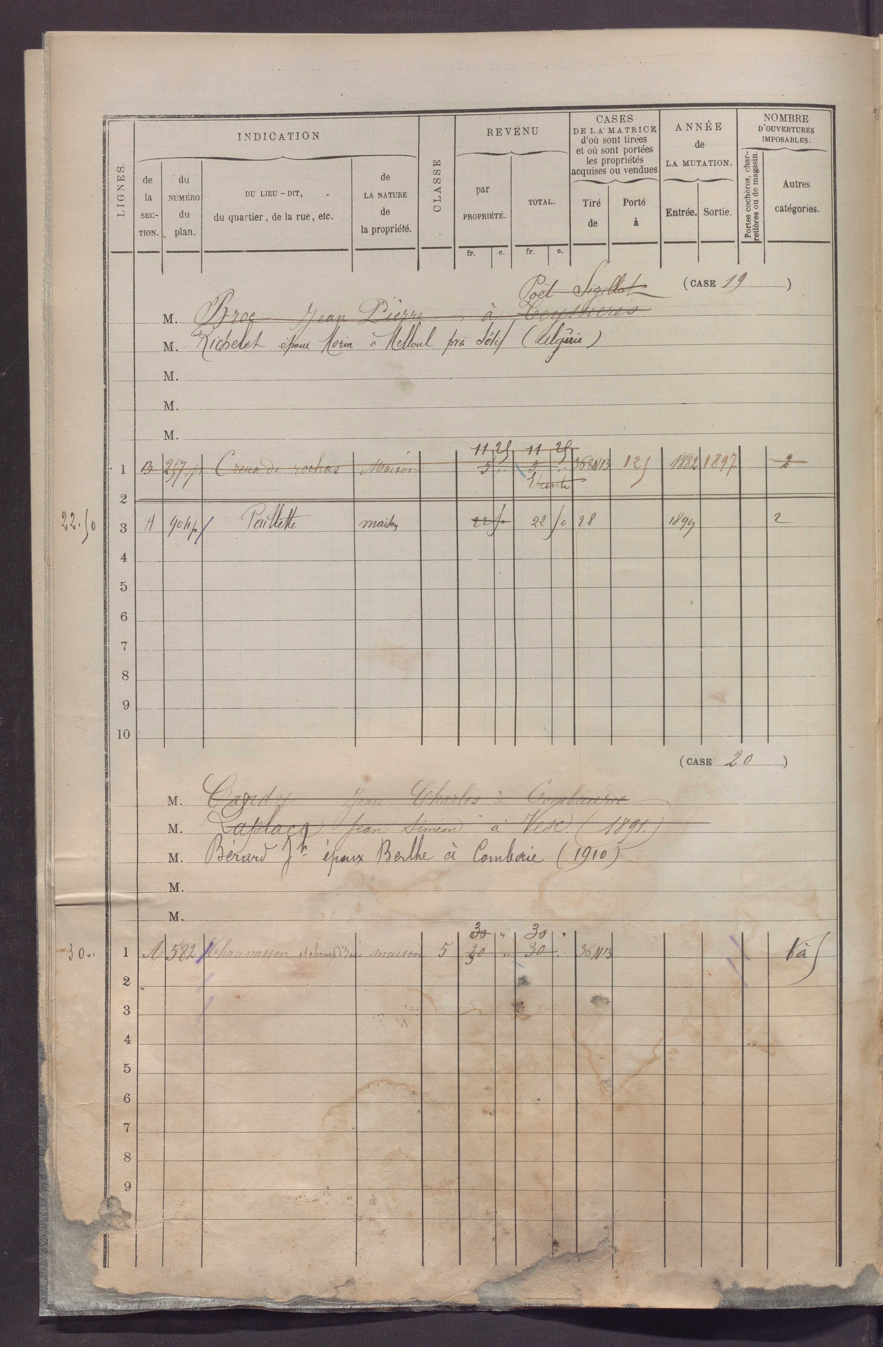 Volume 1 : cases 1-152 (février 1882).