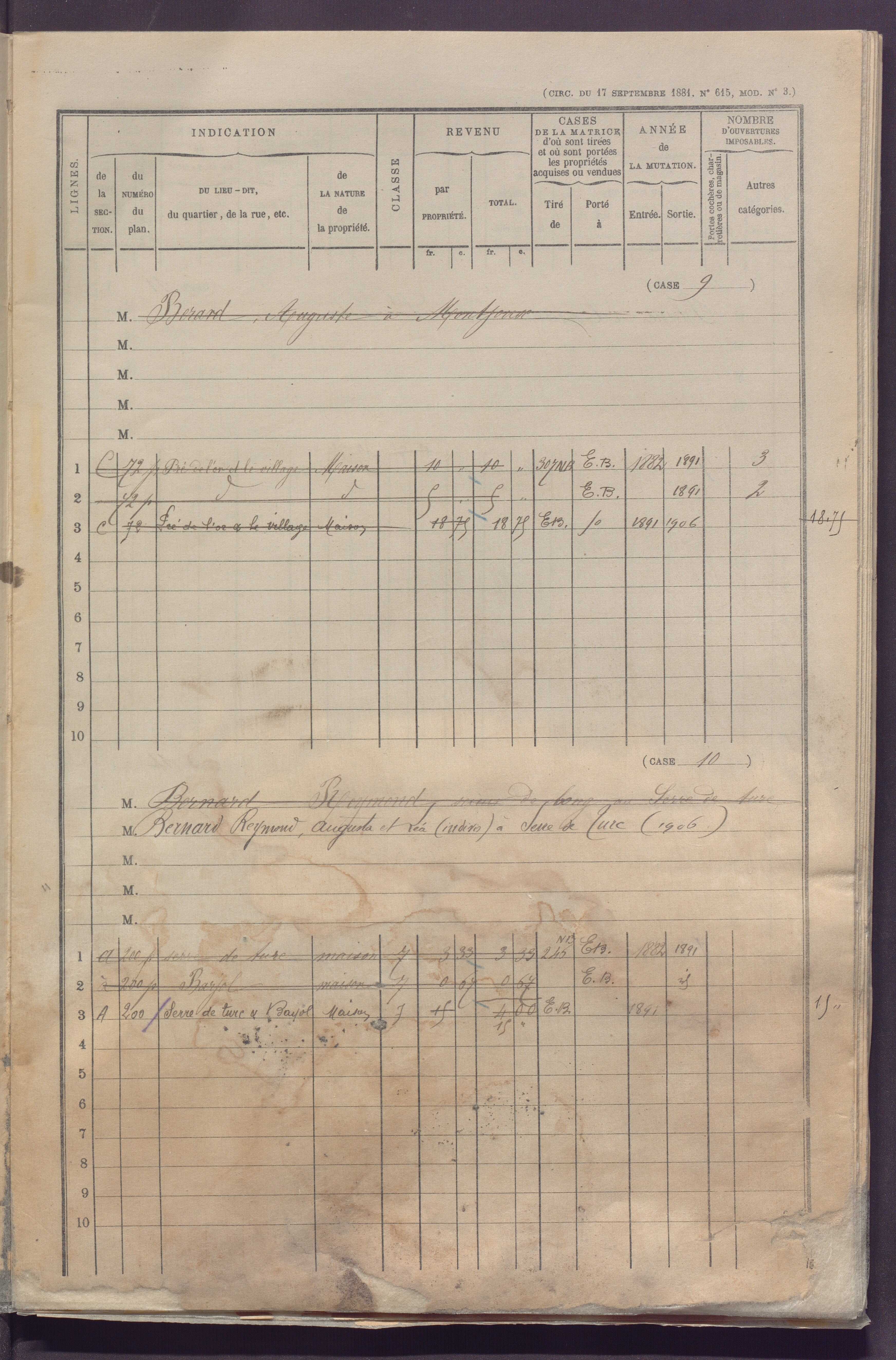 Volume 1 : cases 1-152 (février 1882).