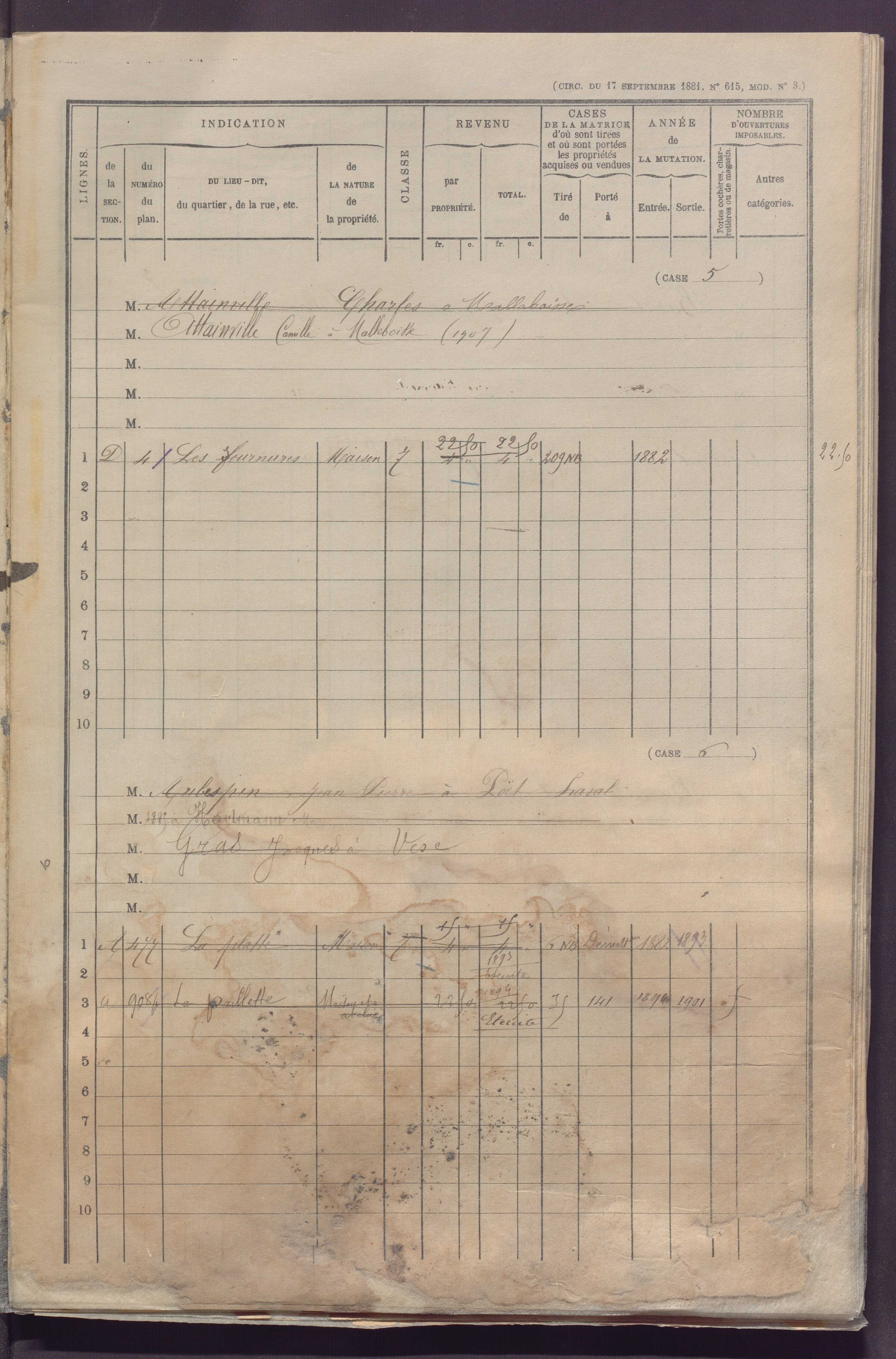 Volume 1 : cases 1-152 (février 1882).