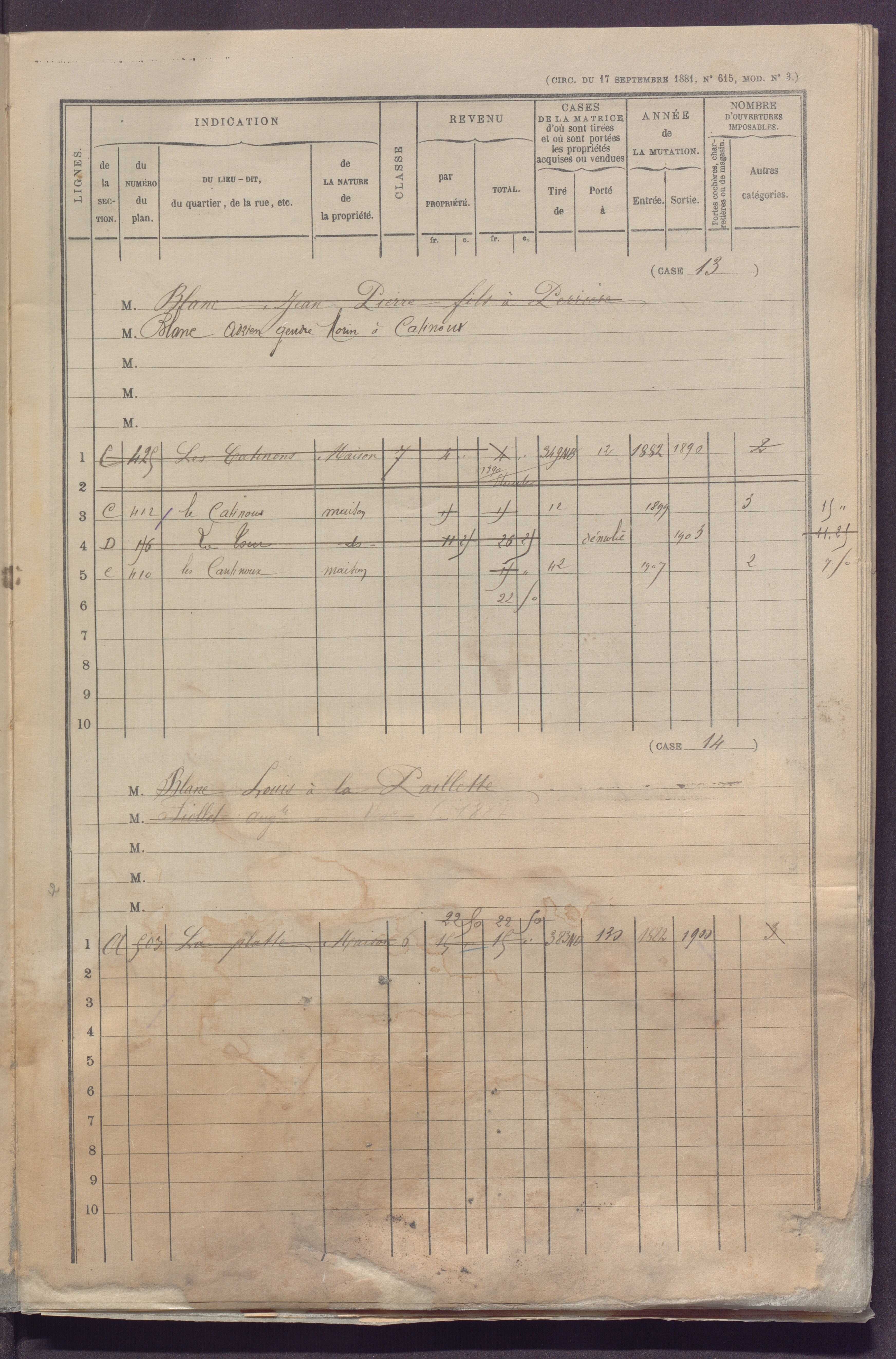 Volume 1 : cases 1-152 (février 1882).