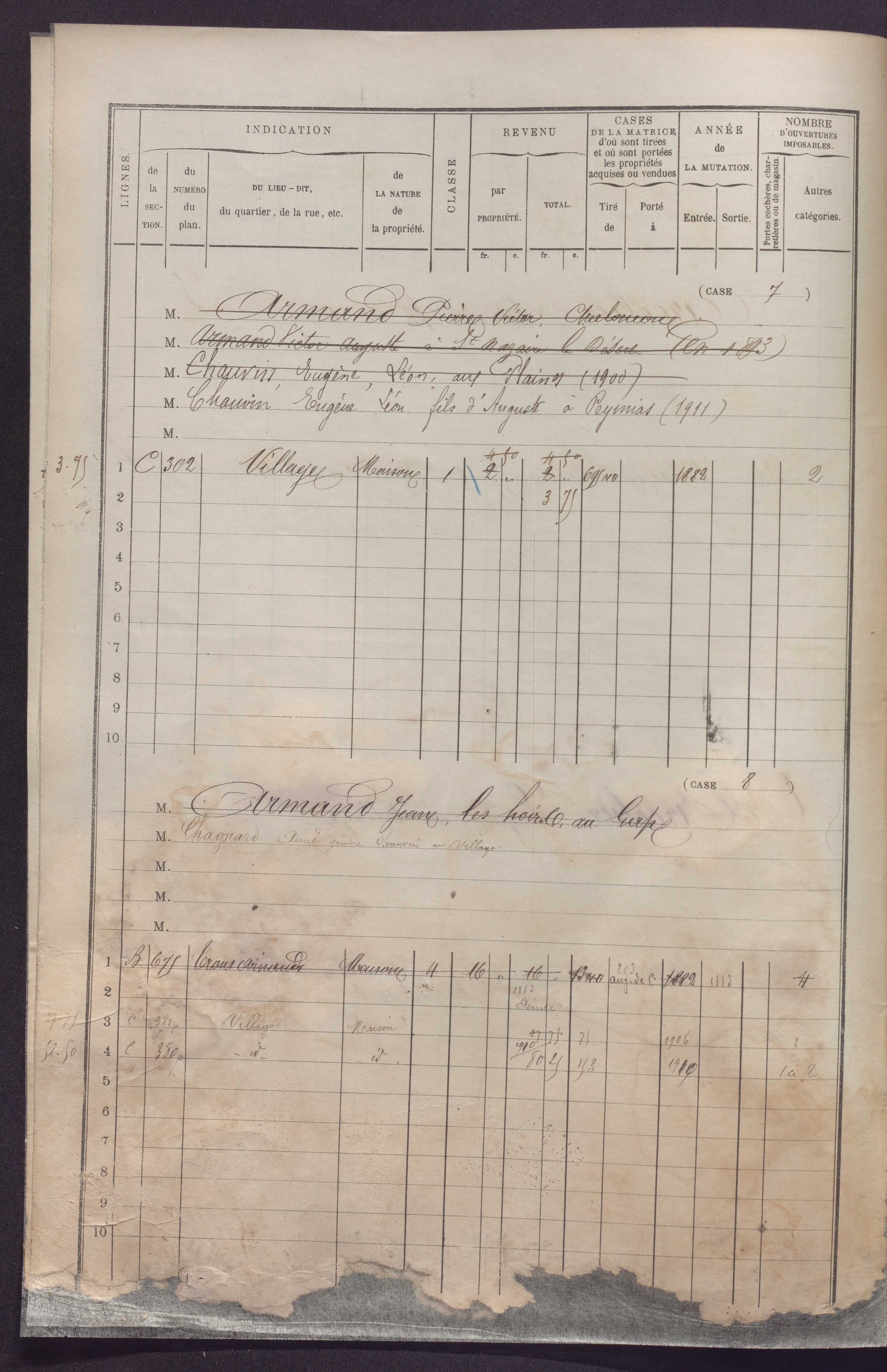 Volume 1 : cases 1-248 (31 janvier 1882).