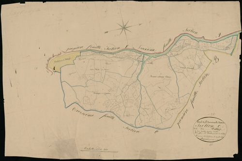 Section C1, Village (le). Village (parcelles n° 246-493 bis) (agrandissement sur C2).
