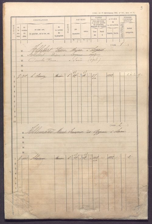 Volume 1 : cases 1-344 (31 décembre 1881).