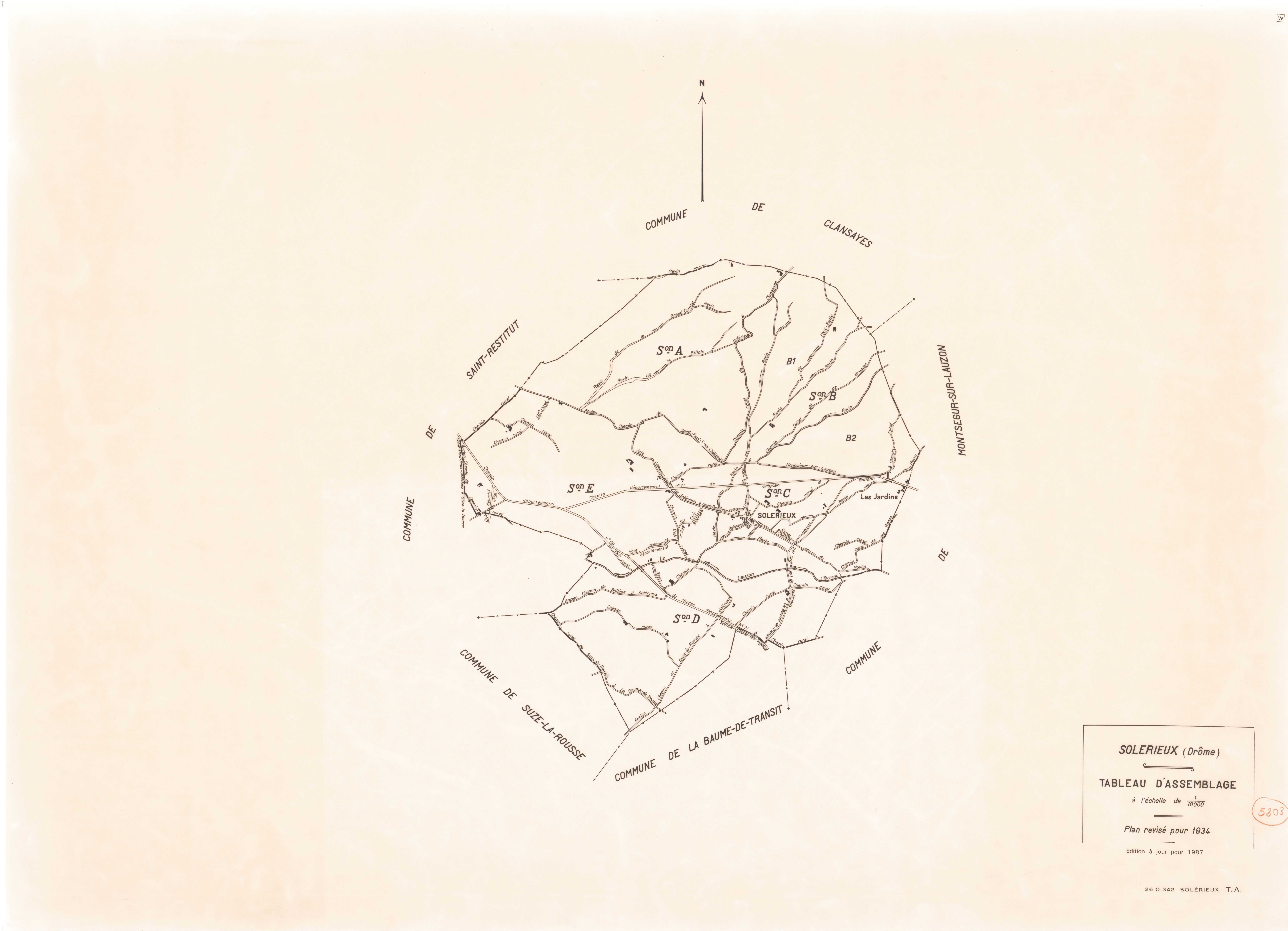 Tableau d'assemblage. 1987.