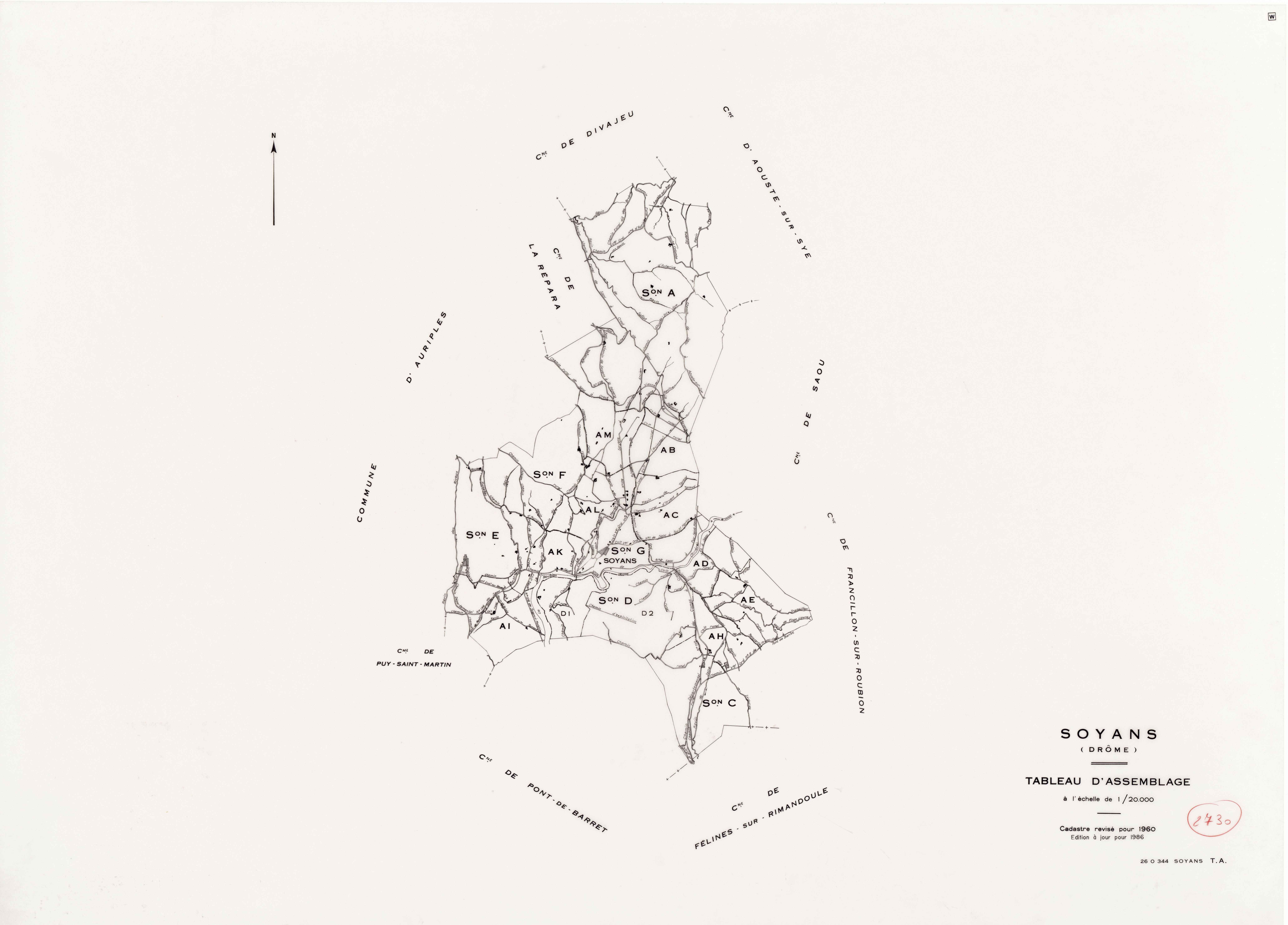 Tableau d'assemblage. 1986.
