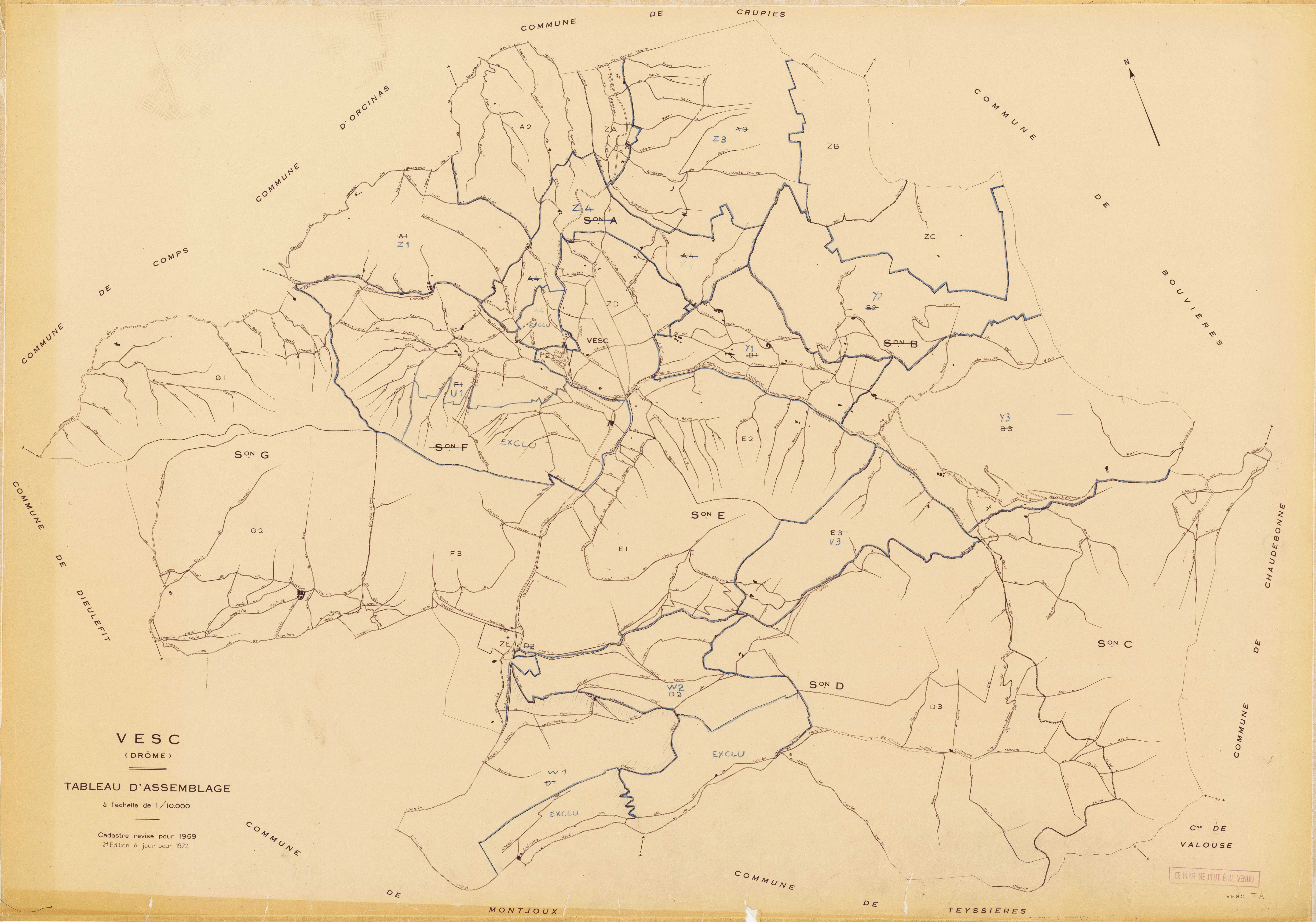 Tableau d'assemblage. 1972.