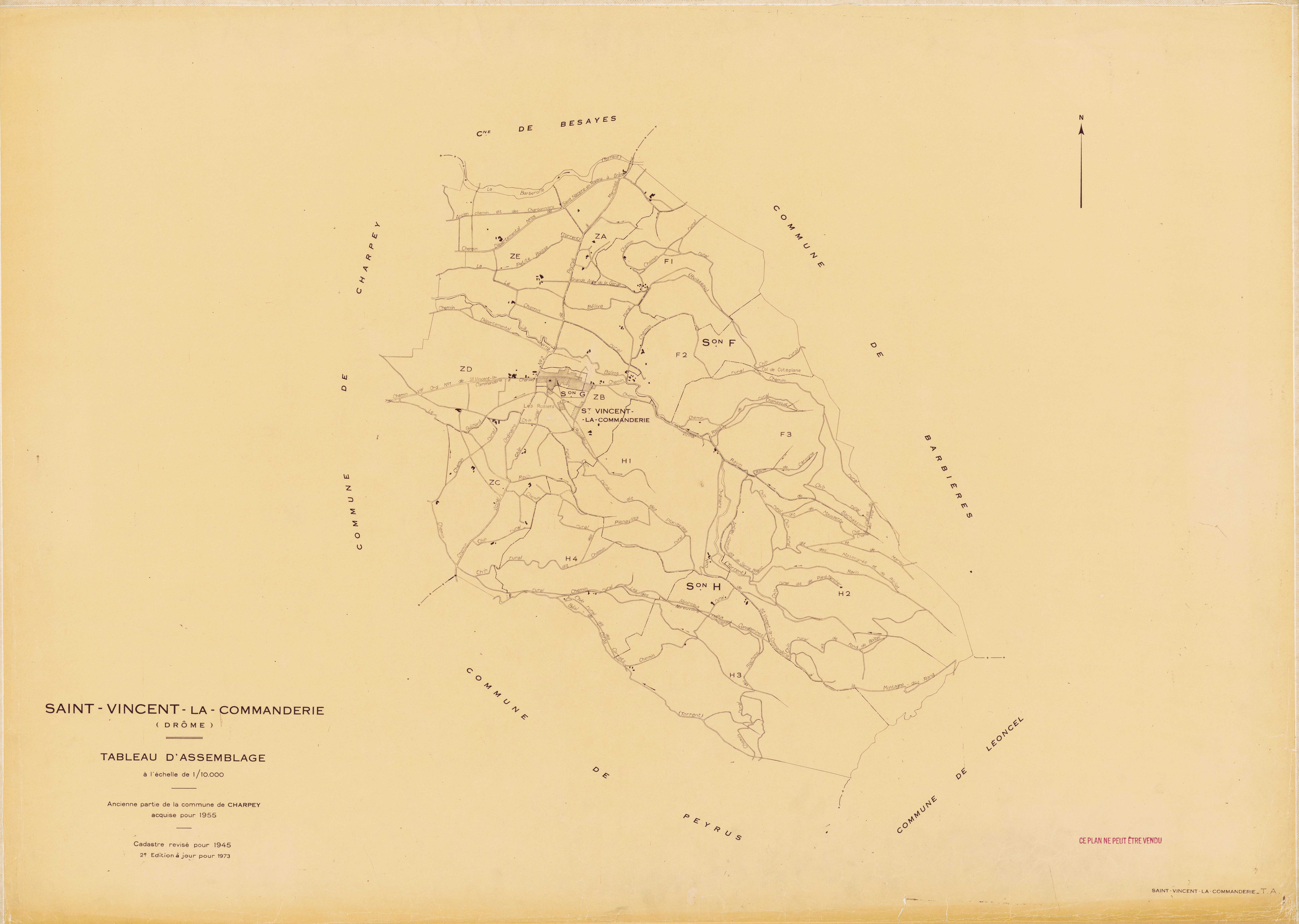 Tableau d'assemblage. 1973.