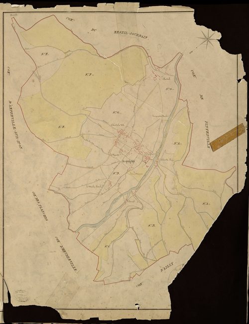 Acquigny. Tableau d'assemblage du plan parcellaire de la commune d'Acquigny.