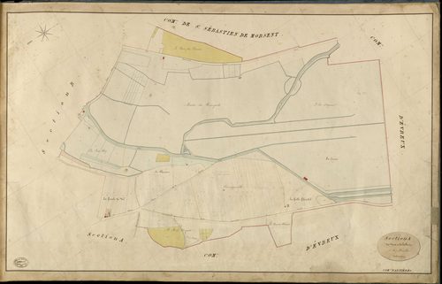 Arnières-sur-Iton. Section A _ des Vaux et de la Forêt _ 1re de 7 Feuilles