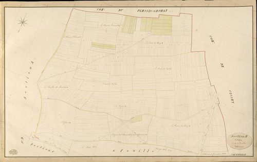 Avrilly. Section B _ de l'Eglise _ 1re de 2 Feuilles