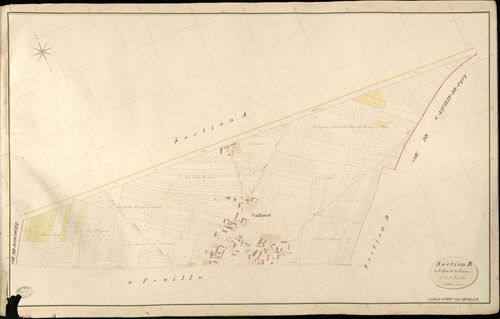 Caillouet-Orgeville. Section B _ de l'Eglise de Caillouet _ 1re de 2 Feuilles