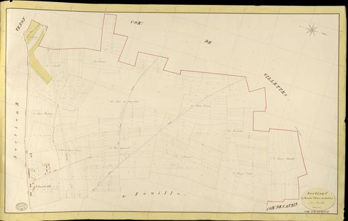 Ecquetot. Section C _ du Chemin de Villettes et des Caudières _ 1re de 2 Feuilles