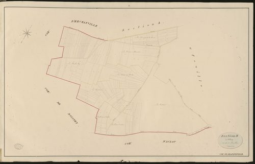 Franqueville. Section B _ du Village _ 1 re de 2 Feuilles