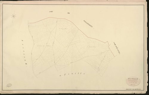 Fresne-l'Archevêque. Section A _ de la Sente de Lignières _ 1re de 2 Feuilles