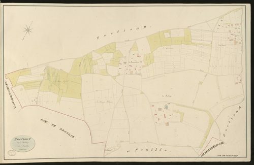 Grandcamp. Section C _ de la Boulaye _ 1ère de 2 feuilles _ Echelle de 1 à 2500