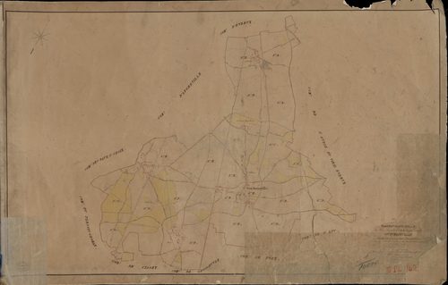 Guichainville. Tableau d'assemblage _ du Plan Parcellaire de la Commune de Guichainville _ Canton de Evreux Sud - Evreux - Eure. _ Terminé sur le Terrain le 5 Novembre 1841, sous l'administration de M. Zédé, Préfet _ M. Leroy, Maire _ sous 