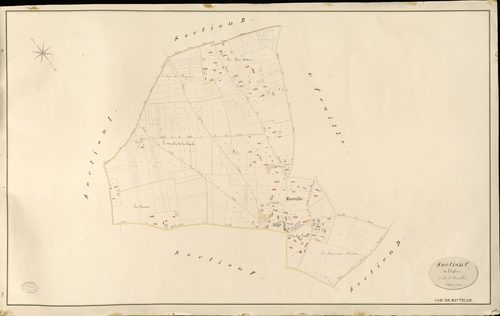 Hauville. Section C _ de l'Eglise _ 1re de 2 Feuilles