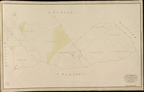 Mandres. Section C _ des hautes et basses bruyères _ 2e de 3 Feuilles