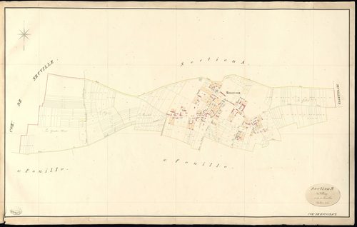 Mousseaux-Neuville. Section B _ du Village _ 1re de 4 Feuilles