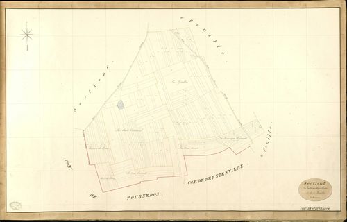 Quittebeuf. Section B _ de la Mare Quevillette _ 1re de 3 Feuilles