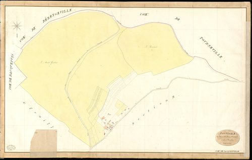 Sacquenville. Section A _ de Bas en de la Fosse Merisier _ 1re de 2 Feuilles