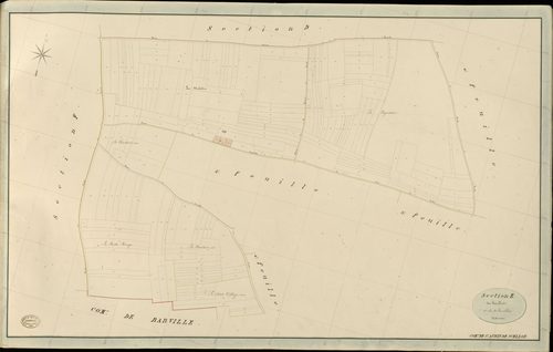 Saint-Aubin-de-Scellon. Section E _ des houlles _ 1re de 4 Feuilles