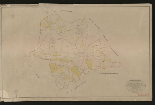 Saint-Aubin-le-Vertueux. Tableau d'assemblage _ du Plan Parcellaire de la Commune de Saint-Aubin-le-Vertueux. _ Canton de Bernay - Bernay - Eure. _ Terminé sur le terrain le 15 août 1830 sous l'administration de M.A Passy Préfet _ M. Connar