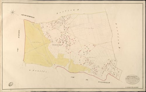 Sainte-Croix-sur-Aizier. Section C _ de l'Eglise et des Bois de Fécamp _ 1re de 2 Feuilles