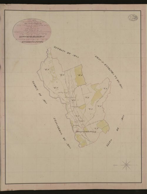 Sainte-Geneviève-lès-Gasny. Tableau d'assemblage du Plan Parcellaire de la Commune de Sainte-Geneviève-les-Gasny. _ Canton d'Ecos - Andelys - Eure. _ Terminé sur le terrain le 13 décembre 1836, sous l'administration de M. A Passy, Préfet - 