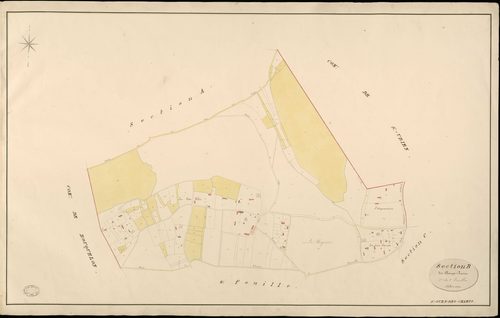 Saint-Ouen-des-Champs. Section B _ des Champs Racine _ 1re de 2 Feuilles