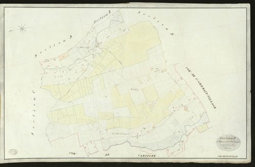 Tourville-sur-Pont-Audemer. Section B _ du Château et de la Vallée de l'Egyptienne _ 1re de 2 Feuilles