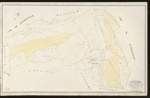 Triqueville. Section B _ du Village _ 1re de 2 Feuilles