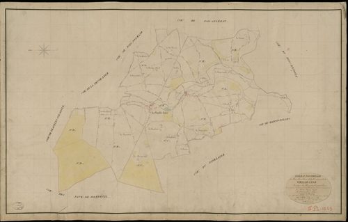 Vieille-Lyre (La). Tableau d'assemblage _ du Plan Parcellaire de la Commune de Vieille-Lyre _ Canton de Rugles - Evreux - Eure. _ Terminé sur le Terrain le 28 Septembre 1834, sous l'administration de M. A Passy, Préfet _ M. Alexandre, Maire