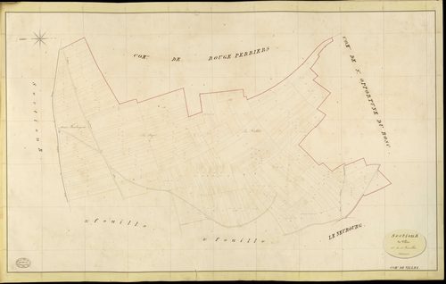 Villez-sur-le-Neubourg. Section A _ de Villez _ 1re de 4 Feuilles