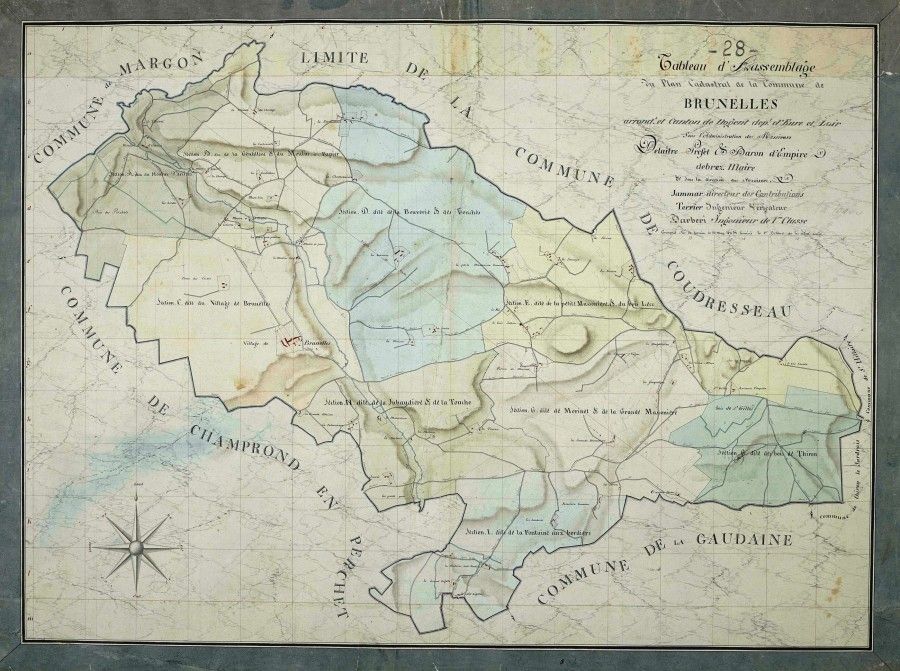 Tableau d'assemblage du plan parcellaire.