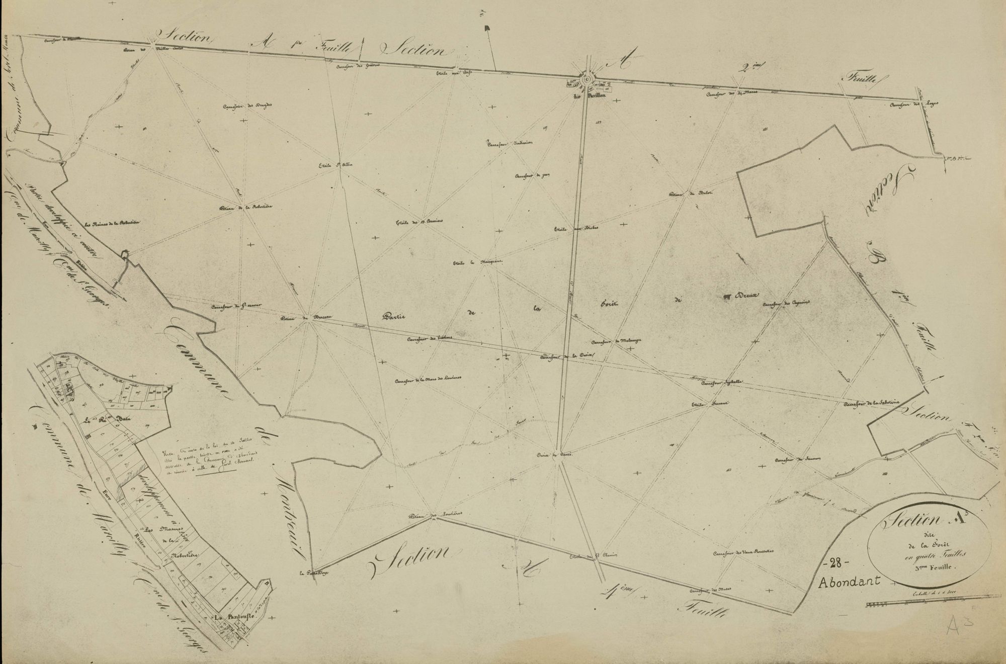 Section A, la Forêt, feuille 3.